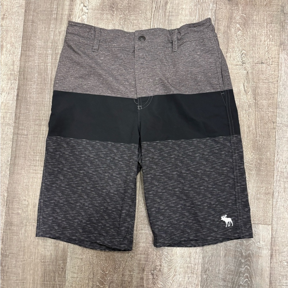 Abercrombie & Fitch Gray and Black Swim Shorts